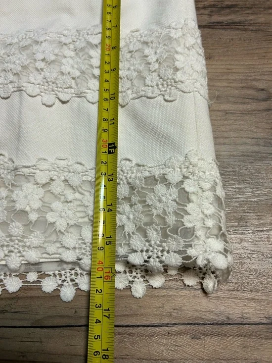 J. Crew Crisp White Ribbon Lace-Trim Cotton Skirt size 6 - Picture 2 of 6